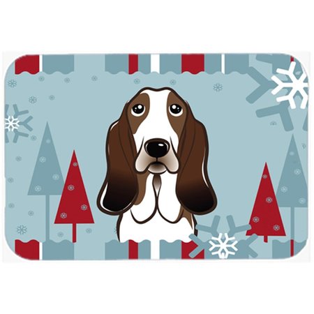 SKILLEDPOWER Winter Holiday Basset Hound Mouse Pad; Hot Pad & Trivet SK251793